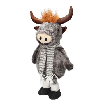 en peluche Dekotier Taureau STADEN, debout, gris, 20x13x46cm