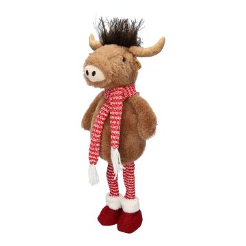 en peluche Dekotier Taureau STADEN, debout, brun-rouge, 25x18x67cm
