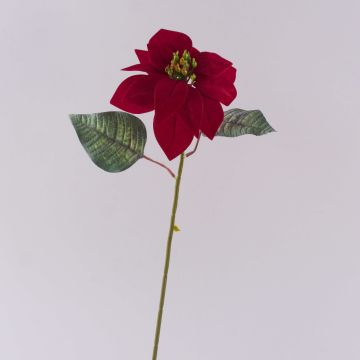 Poinsettia artificiel en velours LIBASSE, rouge, 45 cm