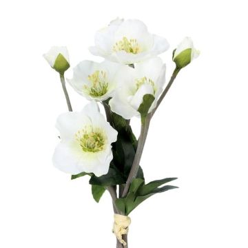 Botte de roses de Noël artificielles TRUNDE, blanc, 35cm