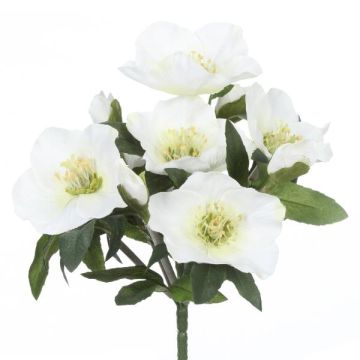 Rose de Noël en plastique TRUNDE, piquet, blanc, 25cm Rose de Noël en plastique TRUNDE, piquet, blanc, 25cm