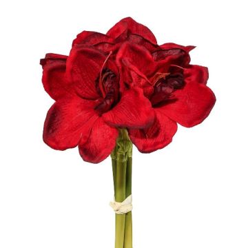 Bouquet de fleurs artificielles Amaryllis LOMIRE, rouge foncé, 30cm