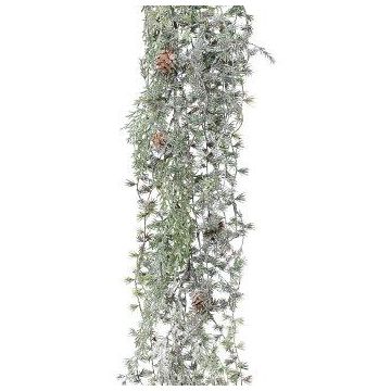 Guirlande décorative Mélèze WODRI, pommes de pin, givré, blanc-vert, 190cm Guirlande décorative Mélèze WODRI, pommes de pin, givré, blanc-vert, 190cm