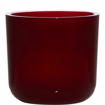 Bougeoir en verre NICK, rouge, 13cm, Ø14cm