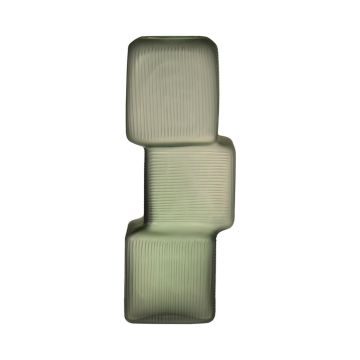 Vase pour fleurs RAELYN, verre, aspect Tetris, vert, 31cm, Ø12cm Vase pour fleurs RAELYN, verre, aspect Tetris, vert, 31cm, Ø12cm