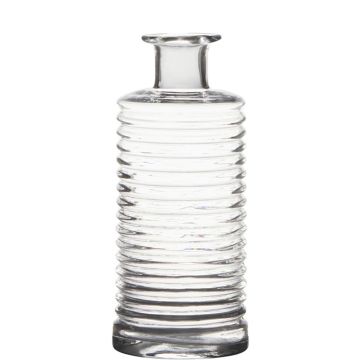 Vase bouteille en verre STUART avec rainures, transparent, 21,5cm, Ø9,5cm Vase bouteille en verre STUART avec rainures, transparent, 21,5cm, Ø9,5cm