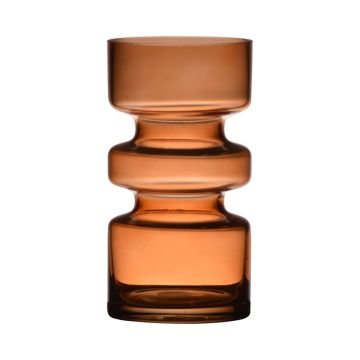 Vase décoratif en verre TAMLIN, orange-marron-transparent, 17 cm, Ø 9 cm Vase décoratif en verre TAMLIN, orange-marron-transparent, 17 cm, Ø 9 cm