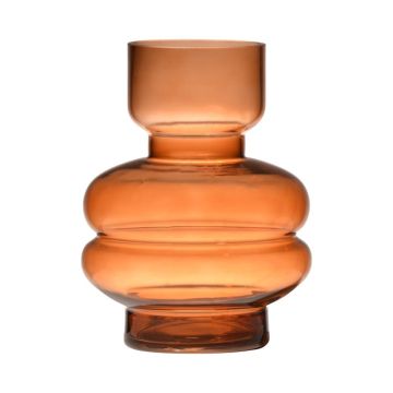 Vase décoratif en verre TAMLIN, orange-marron-transparent, 15 cm, Ø 9 cm Vase décoratif en verre TAMLIN, orange-marron-transparent, 15 cm, Ø 9 cm