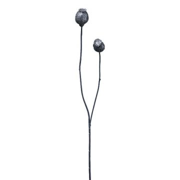 Branche décorative Capsules de pavot ORIONLA, bleu foncé, 65cm