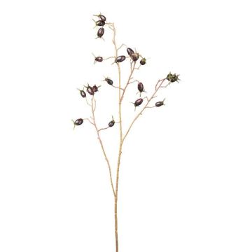 Branche artificielle de rosier sauvage JORHEL avec cynorrhodons, orange, 75cm Branche artificielle de rosier sauvage JORHEL avec cynorrhodons, orange, 75cm