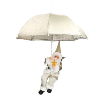 suspendu Père Noël Noël SISSON avec Schirm, LEDs, ivoire-blanc, 77cm, Ø70cm
