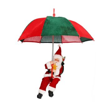 suspendu Père Noël Noël SISSON avec Schirm, LEDs, rouge-vert, 77cm, Ø70cm