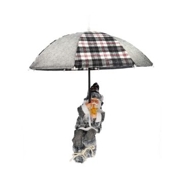 suspendu Père Noël Noël SISSON avec Schirm, LEDs, gris-blanc, 60cm, Ø50cm
