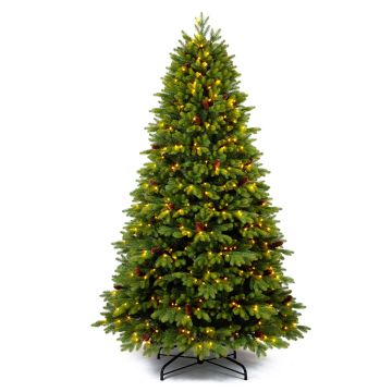 Sapin de Noël artificiel SKIEN SPEED avec pommes de pin, LEDs, 195cm, Ø120cm Sapin de Noël artificiel SKIEN SPEED avec pommes de pin, LEDs, 195cm, Ø120cm