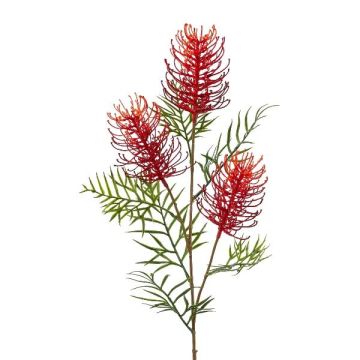 Branche artificielle Grevillea robusta ZILFRA avec des fleurs, rouge, 85cm