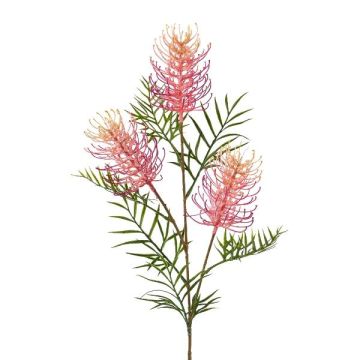 Branche artificielle Grevillea robusta ZILFRA avec des fleurs, rose, 85cm