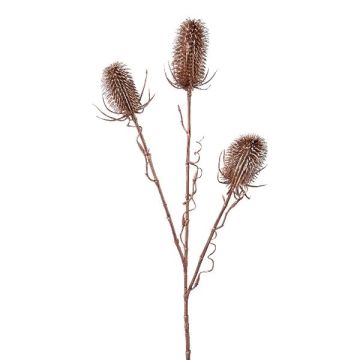 Branche de fleurs artificielles Cardère sauvage BLOVEN, cuivre, 60cm