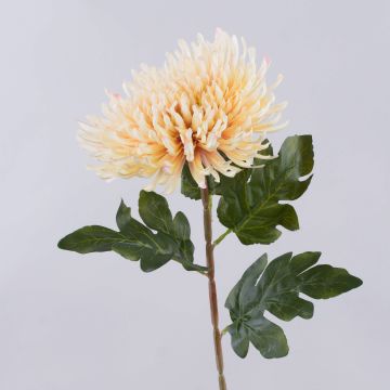 Chrysanthème artificiel HIKJON, crème-abricot, 75 cm, Ø 18 cm