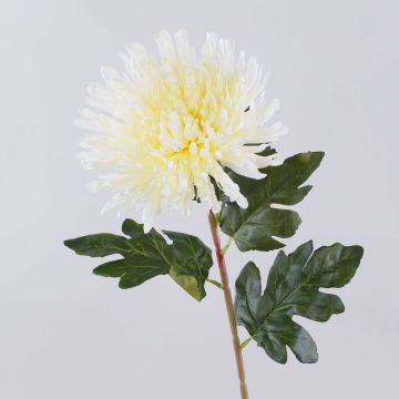 Chrysanthème artificiel HIKJON, crème-blanc, 75cm, Ø18cm
