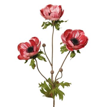 Branche d'anémone WINFAS en velours, mauve, 75 cm, Ø 9-11 cm