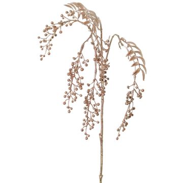 Branche artificielle de poivrier RALFHY avec baies, rose clair métallisé, 80 cm Branche artificielle de poivrier RALFHY avec baies, rose clair métallisé, 80 cm