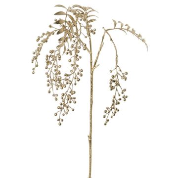 Branche artificielle de poivrier RALFHY avec baies, métallisé argent-or, 80 cm Branche artificielle de poivrier RALFHY avec baies, métallisé argent-or, 80 cm