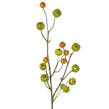 Branche artificielle de pommier ornemental NONGIH avec fruits, vert-orange, 60 cm