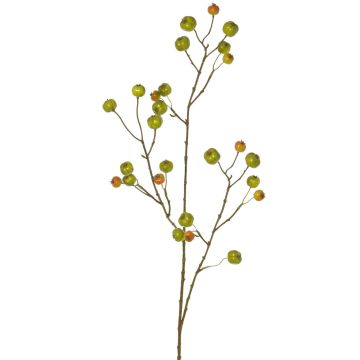 Branche artificielle de pommier ornemental NONGIH avec fruits, vert-orange, 90 cm