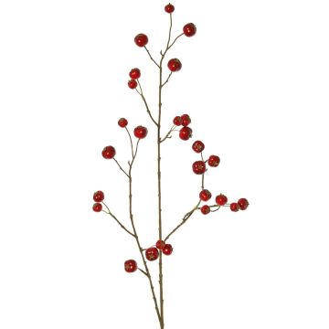 Branche artificielle de pommier ornemental NONGIH avec fruits, rouge foncé, 90 cm