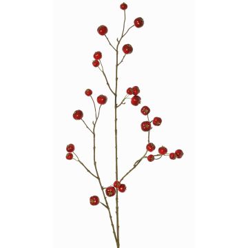 Branche artificielle de pommier ornemental NONGIH avec fruits, rouge foncé, 90cm