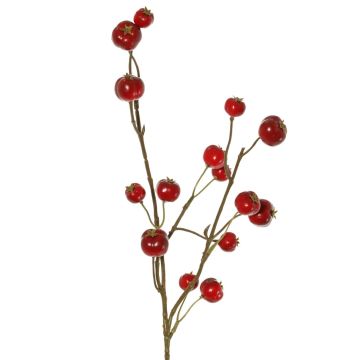 Branche artificielle de pommier ornemental NONGIH avec fruits, rouge foncé, 60 cm