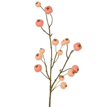 Branche artificielle de pommier ornemental NONGIH avec fruits, rose clair, 60 cm