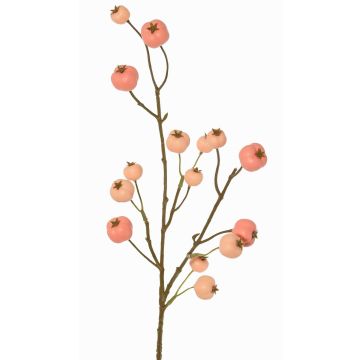 Branche artificielle de pommier ornemental NONGIH avec fruits, rose clair, 60cm