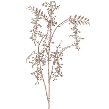 Branche artificielle de poivrier NELFHY avec baies, rose clair métallisé, 125 cm Branche artificielle de poivrier NELFHY avec baies, rose clair métallisé, 125 cm