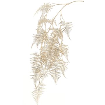 Branche décorative d’Asparagus plumosus MELFHY, retombante, argent-or métallisé, 130 cm Branche décorative d’Asparagus plumosus MELFHY, retombante, argent-or métallisé, 130 cm