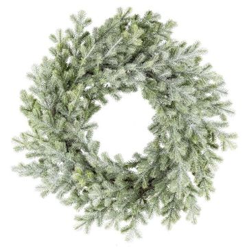 Couronne décorative d'if FUVRO, givré, blanc-vert, Ø40cm