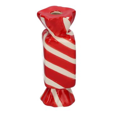 Vase soliflore carré en forme de bonbon AMIEL en céramique, avec des lignes obliques, rouge-blanc, 4,5x4,5x11,5cm Vase soliflore carré en forme de bonbon AMIEL en céramique, avec des lignes obliques, rouge-blanc, 4,5x4,5x11,5cm
