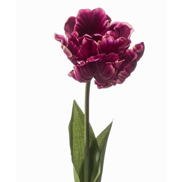 Tulipe perroquet artificielle LIOMARA, lilas foncé, 65 cm