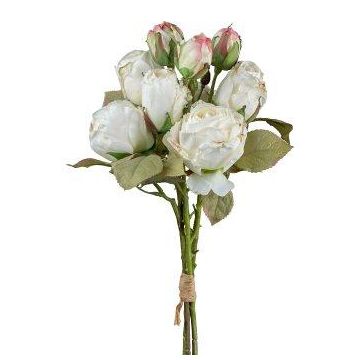 Bouquet artificiel de roses JARZO, blanc, 55cm Bouquet artificiel de roses JARZO, blanc, 55cm