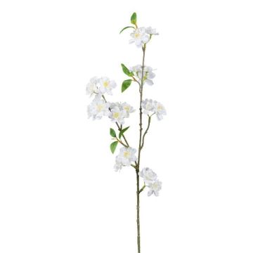 Branche artificielle de cerisier du Japon FYNLOK avec des fleurs, blanc, 75cm