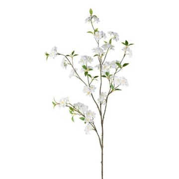 Branche artificielle de cerisier du Japon FYNLOK avec des fleurs, blanc, 125cm