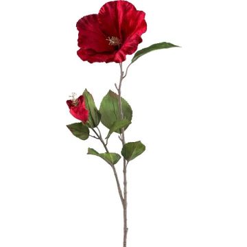 Campsis en velours WINSOP, rouge rubis, 80cm