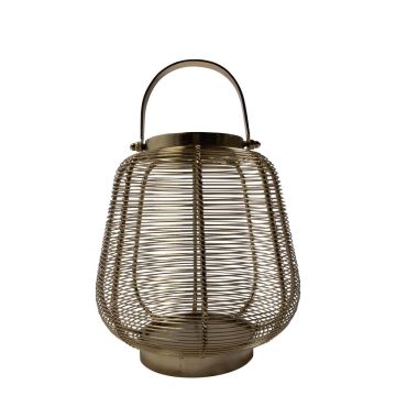 Lanterne en aluminium CONSTANTINE avec anse, doré, 20cm, Ø23cm Lanterne en aluminium CONSTANTINE avec anse, doré, 20cm, Ø23cm