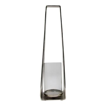 Lanterne en aluminium MORGANNE avec anse, argenté, 20x16x78cm Lanterne en aluminium MORGANNE avec anse, argenté, 20x16x78cm