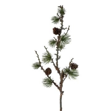 Branche artificielle Pin parasol BLUTON avec des pommes de pin, lichens, vert, 55cm
