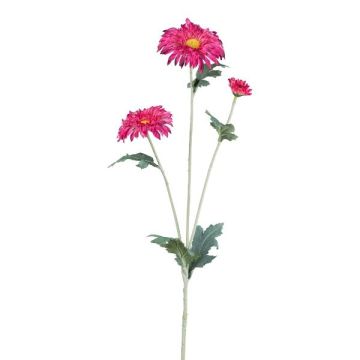 Branche décorative Gerbera TIVREN, rose fuchsia, 65cm