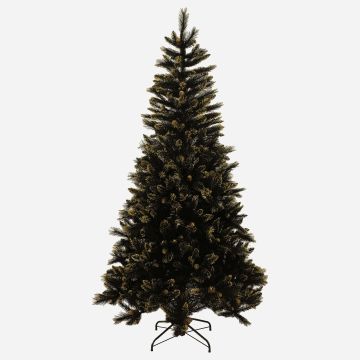 Sapin artificiel ASKER SPEED avec pommes de pin, reflet doré, noir, 225cm, Ø120cm Sapin artificiel ASKER SPEED avec pommes de pin, reflet doré, noir, 225cm, Ø120cm