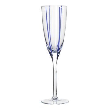 Coupe de champagne OCTAVIUS à rayures, bleu-transparent, 25cm, Ø7,5cm