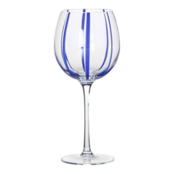 Verre à vin OCTAVIUS à rayures, bleu-transparent, 21cm, Ø9,5cm