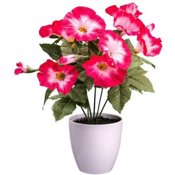 Fleur artificielle Pétunia VALMAR en cache-pot en mélamine, rose fuchsia-blanc, 30cm